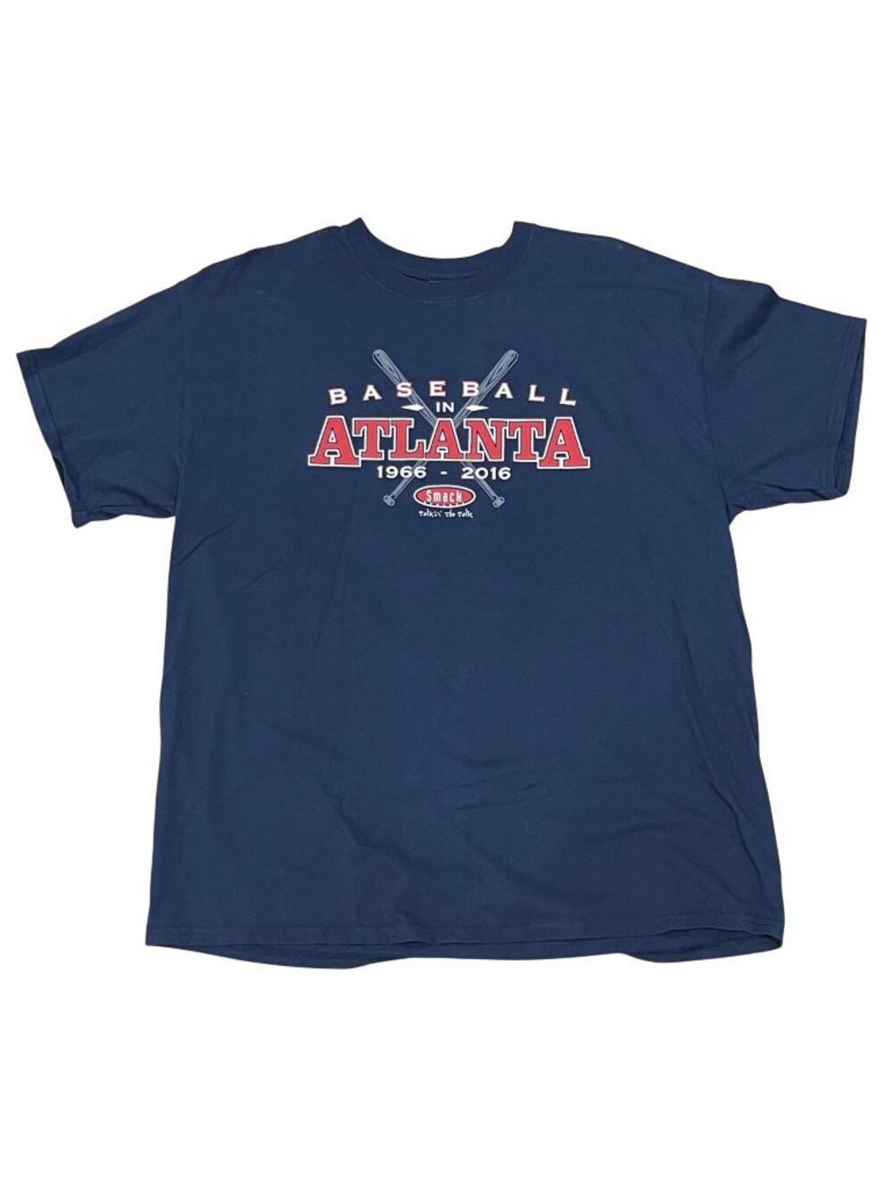 Baseball In Atlanta 1966-2016 Highlights Knit T-Shirt Adult Size XL 100% Cotton